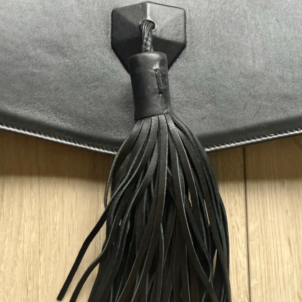 Saint Laurent Authentic Black Leather Waist Belt with Tassel. Size S - Picture 2 of 7